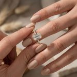 S925 Classic Emerald Cut Women's Engagement Ring In White Gold - Image 6