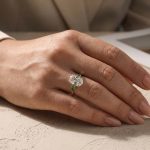 S925 Vintage Two-Tone Oval Cut Three Stone Engagement Ring In Sterling Silver - Image 3