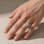 S925 Moissanite 4.0Ct Cushion Cut White Gold Moissanite Diamond Engagement Ring - Image 2