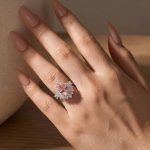 S925 Vintage 4.0Ct Pink Stone Halo Pear Cut Twist Engagement Ring In Sterling Silver - Image 3