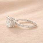 S925 Moissanite 3.5Ct Cushion Cut Hidden Halo Engagement Ring in Sterling Silver - Image 5