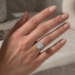 S925 Elegant Halo Cushion Cut Engagement Ring In Sterling Silver - Image 3
