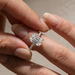 S925 Classic Emerald Cut Women's Engagement Ring In White Gold