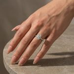 S925 Classic Emerald Cut Women's Engagement Ring In White Gold - Image 3