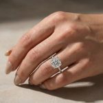S925 Moissanite 3.5Ct Cushion Cut Hidden Halo Engagement Ring in Sterling Silver - Image 2
