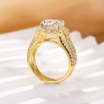 S925 Maxine Unique Halo Design Round Cut Engagement Ring In Sterling Silver - Image 9