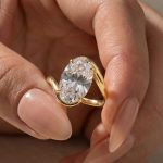 S925 5.0Ct Oval Cut Solitaire Simulated Diamond Engagement Ring in Sterling Silver