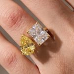 S925 Toi et Moi Radiant Cut Pear & Radiant Cut Engagement Ring Travel Ring For Women - Image 2