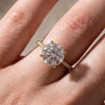 S925 Luxurious Round Cut 4 Prong Engagement Ring For Women In Sterling Silver - Image 6