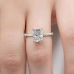 S925 Elegant 2.0Ct/ 3.5Ct/ 7.0Ct Radiant Cut Simulated Diamond Promise Ring in Sterling Silver