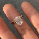 S925 Solitaire 5.5Ct Oval Cut 18K Yellow Gold/ White Gold Wedding Ring Set With Round Cut Wedding Band - Image 2