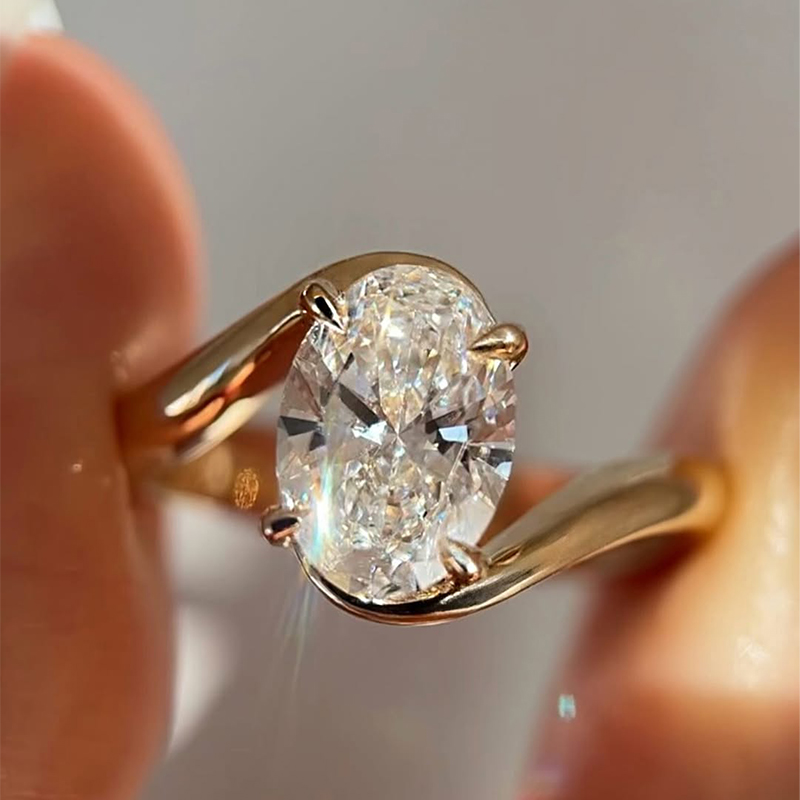 1-135 S925 2.0Ct/5.5Ct Oval Cut Unique Engagement Ring Travel Rings In Sterling Silver - Image 1