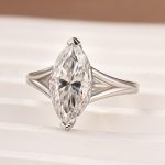 S925 3.0Ct Marquise Cut Split Shank Engagement Ring Travel Ring In Sterling Silver - Image 7