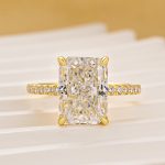 S925 Exclusive 4.5Ct Radiant Cut Engagement Ring For Women In Sterling Silver - Image 4