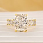 S925 5.0Ct Radiant Cut Hidden Halo Half Engagement Ring In Sterling Silver - Image 11