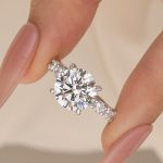 S925 Elegant Round Cut Engagement Ring For Women In Sterling Silver