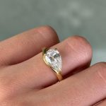 2.5Ct East-West Pear Cut Moissanite Ring in S925 Sterling Silver