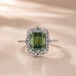 S925 Moissanite 3.0Ct Halo Emerald Stone Emerald Cut Engagement Ring in Sterling Silver - Image 10