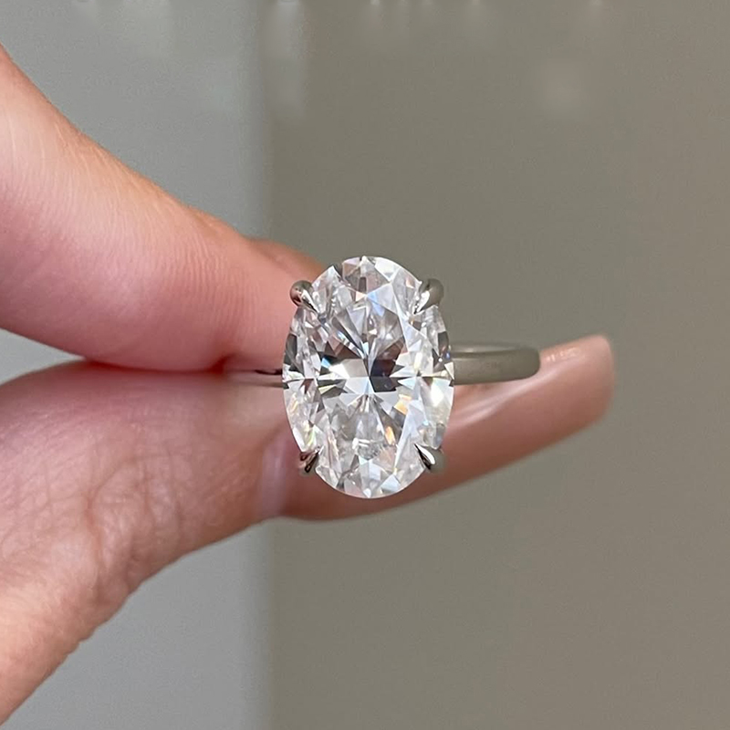 1-380 S925 Moissanite Solitaire 5.50 Ct Oval Cut Promise Ring For Women - Image 1