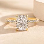 S925 Elegant Radiant Cut Engagement Ring For Women In Sterling Silver - Image 8