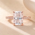 S925 Elegant Radiant Cut Engagement Ring For Women In Sterling Silver - Image 13