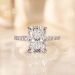 S925 Elegant Radiant Cut Engagement Ring For Women In Sterling Silver - Image 3
