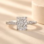 S925 Elegant 2.0Ct/ 3.5Ct/ 7.0Ct Radiant Cut Simulated Diamond Promise Ring in Sterling Silver - Image 4