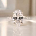 S925 5.0Ct Oval Cut Side Stone Yellow Gold&White Gold Engagement Ring For Woman - Image 6