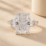 S925 Sterling Silver Three Stone 5.0Ct Radiant Cut Engagement Ring - Image 7
