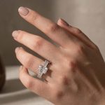Moissanite 3.5Ct Radiant Cut Engagement Ring with 3.0Ct Radiant Cut Band - Image 4