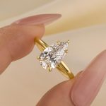 S925 2.5Ct Pear Cut Solitaire Engagement Ring Travel Ring In Sterling Silver