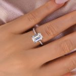 S925 Maxine Moissanite 3.5 Carat Emerald Cut Engagement Ring