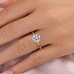 S925 Maxine Elegant Moissanite Two-Tone 2.0 Carat Round Cut Engagement Ring