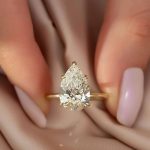 S925 Maxine Classic 5 Prong 2.5 Ct~4.0 Ct Pear Cut Engagement Ring