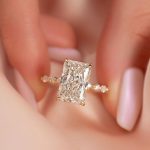 S925 Maxine Elegant Radiant Cut Simulated Diamond Engagement Ring