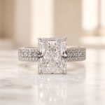 S925 4.0Ct Radiant Cut Pave Engagement Ring for Women in 18K White Gold Plated Sterling Silver - Image 4