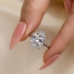 S925 Exclusive Oval Cut Engagement Ring In Sterling Silver