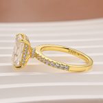 S925 Moissanite 3.5Ct Radiant Cut Engagement Ring in Sterling Silver - Image 4