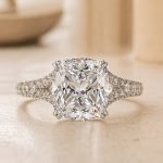 S925 Split Shank 4.0Ct Cushion Cut Engagement Ring in Sterling Silver - Image 4