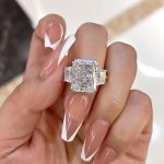 S925 Luxurious Radiant Cut Three Stone Women's Engagement Ring In Sterling Silver - Image 6