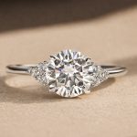 S925 Maxine Special Moissanite 1.2 Carat Round Cut Engagement Ring In Sterling Silver - Image 3