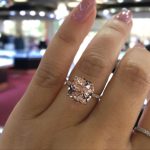 S925 Rose Gold Peachy Pink Stone Cushion Cut Engagement Ring With Double Halo - Image 2