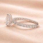 S925 Moissanite 2.0Ct Pear Cut White Gold Engagement Ring - Image 5