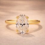 S925 3.0Ct Oval Cut Moissanite Solitaire Yellow Gold Engagement Ring in Sterling Silver Promise Ring For Women - Image 5