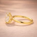 S925 3.0Ct Oval Cut Moissanite Solitaire Yellow Gold Engagement Ring in Sterling Silver Promise Ring For Women - Image 6