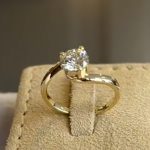 S925 Moissanite 1.2Ct Round Cut Solitaire Engagement Ring 18K Yellow Gold in Sterling Silver