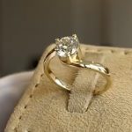S925 Moissanite 1.2Ct Round Cut Solitaire Engagement Ring 18K Yellow Gold in Sterling Silver - Image 2