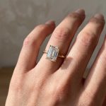 S925 Moissanite Solitaire 3.5Ct Emerald Cut Engagement Ring in 18K Yellow Gold Plated Sterling Silver - Image 2