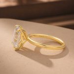 S925 Moissanite Solitaire 3.5Ct Emerald Cut Engagement Ring in 18K Yellow Gold Plated Sterling Silver - Image 6