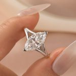 S925 3.0Ct Marquise Cut Split Shank Engagement Ring Travel Ring In Sterling Silver - Image 5